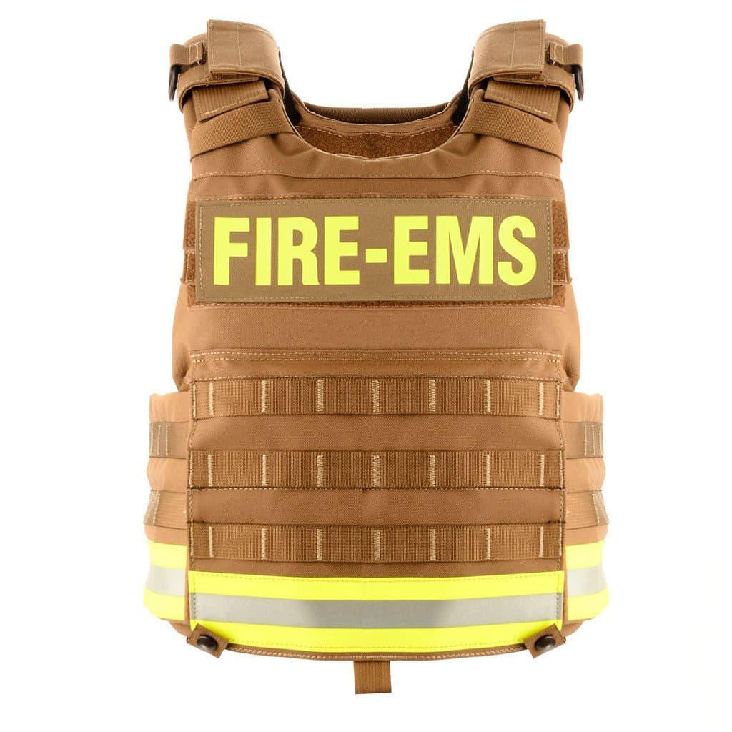 HighCom Trooper APC RESCUE (Advanced Plate Carrier w/Fluorescent Lime Yellow Fire Coat Trim) no soft armor panel included, Red, One Size 3
