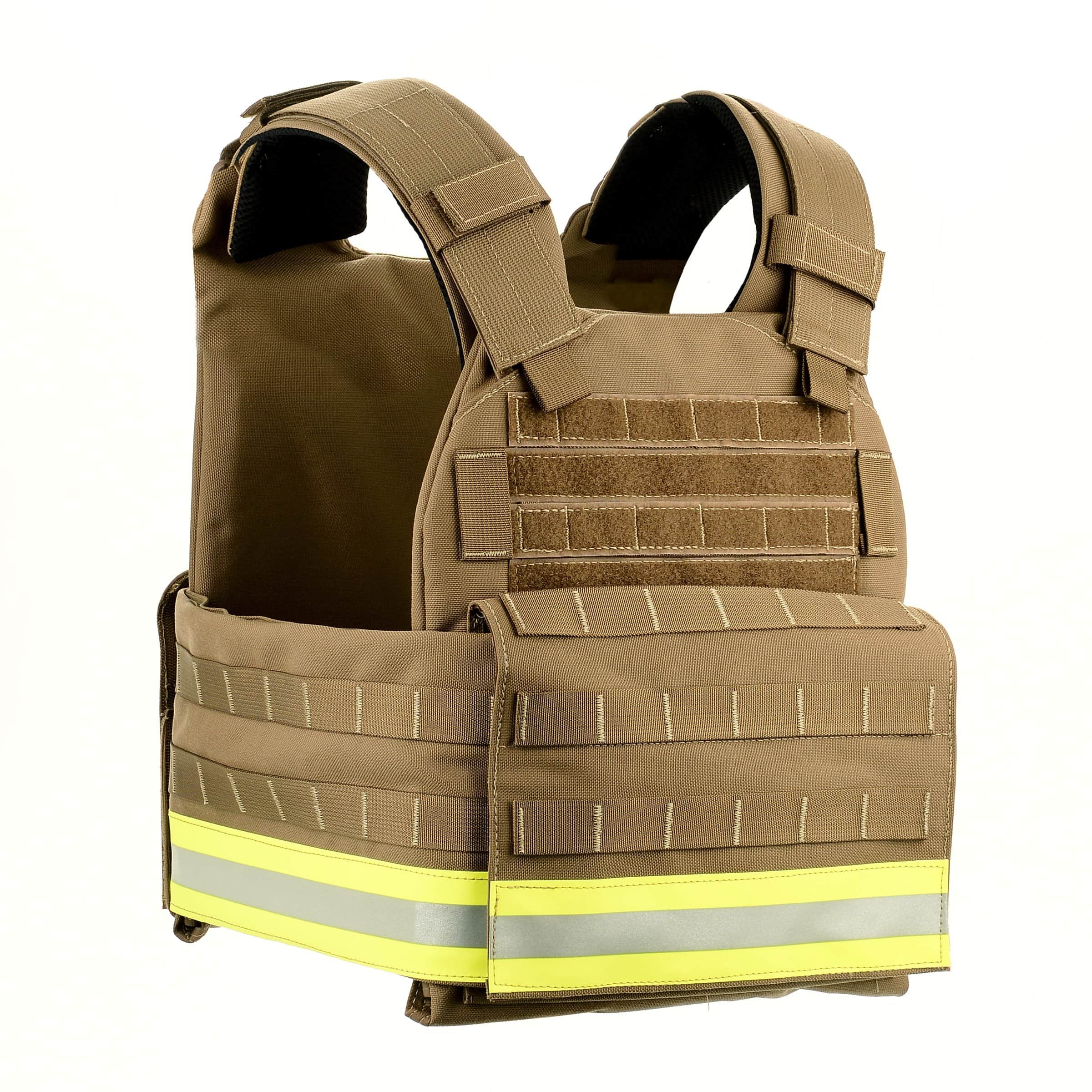 HighCom Trooper ACAP RESCUE (Advanced CAP w/Fluorescent Lime Yellow Fire Coat Trim) no soft armor panel included, Red, One Size 5
