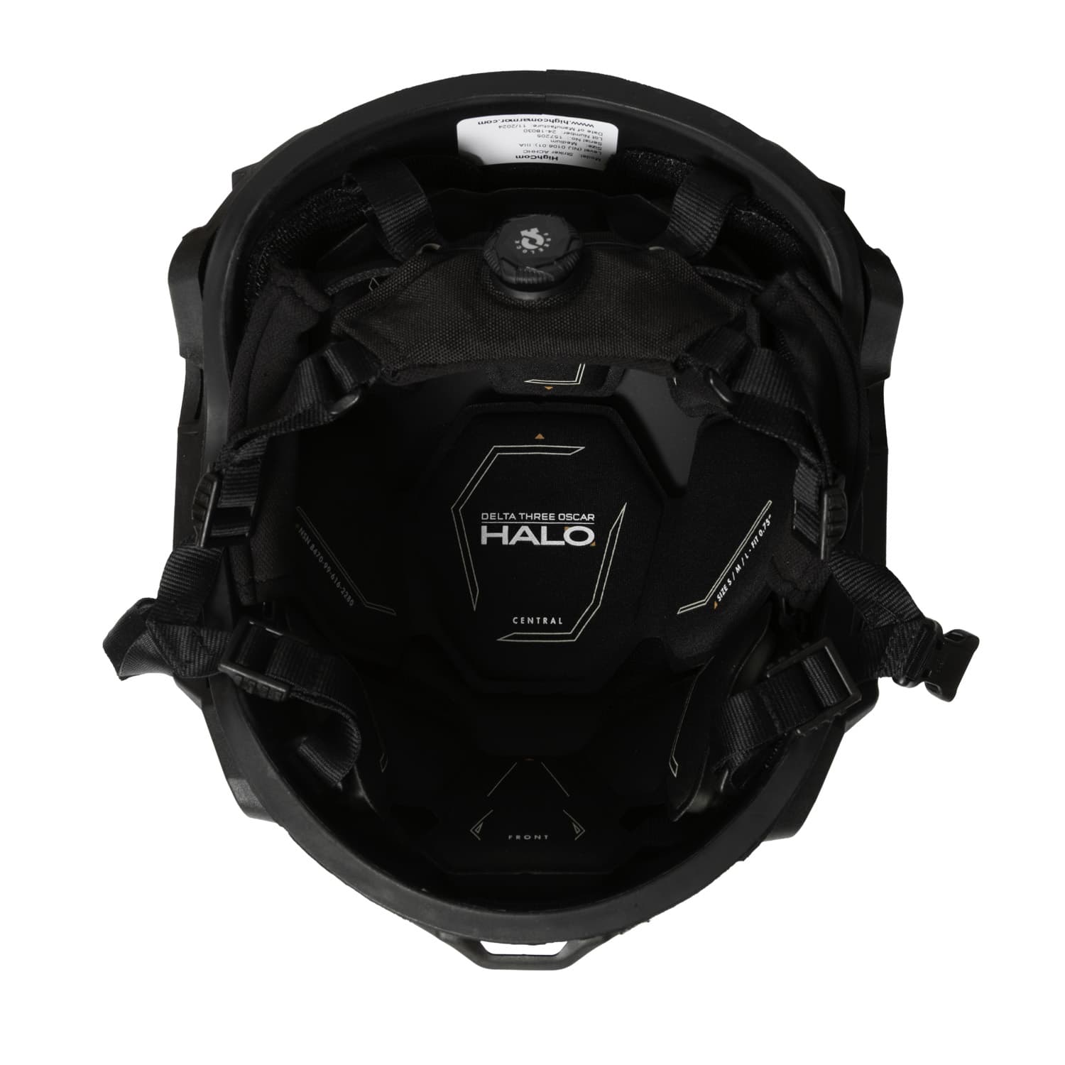 HighCom Striker BOLTLESS ACHHC is a high-cut combat helmet tested to NIJ IIIA standards. Features a Summit Shroud, D3O Halo pads, integrated rail system, 6piece loop, a bungee retention system and a 4-point boltless harness for a secure fit UN Blue, Small 4