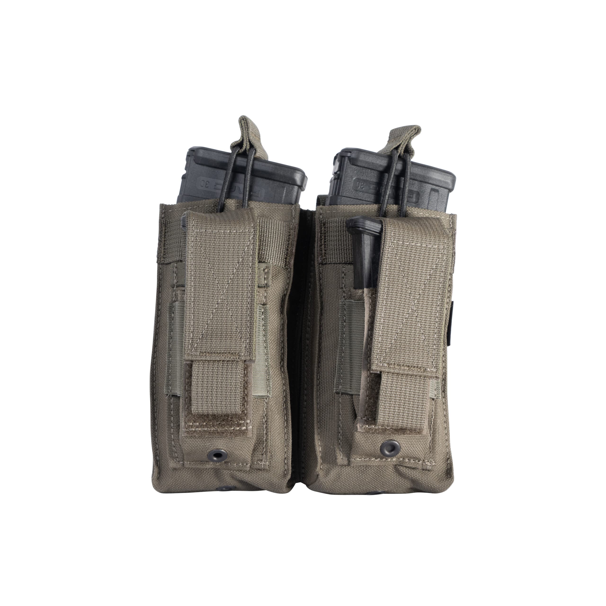 HighCom Scorpion Nylon Tactical Pouch, MOLLE/PALS webbing, Double Open Top M4 Kangaroo Pouch, Wolf Grey