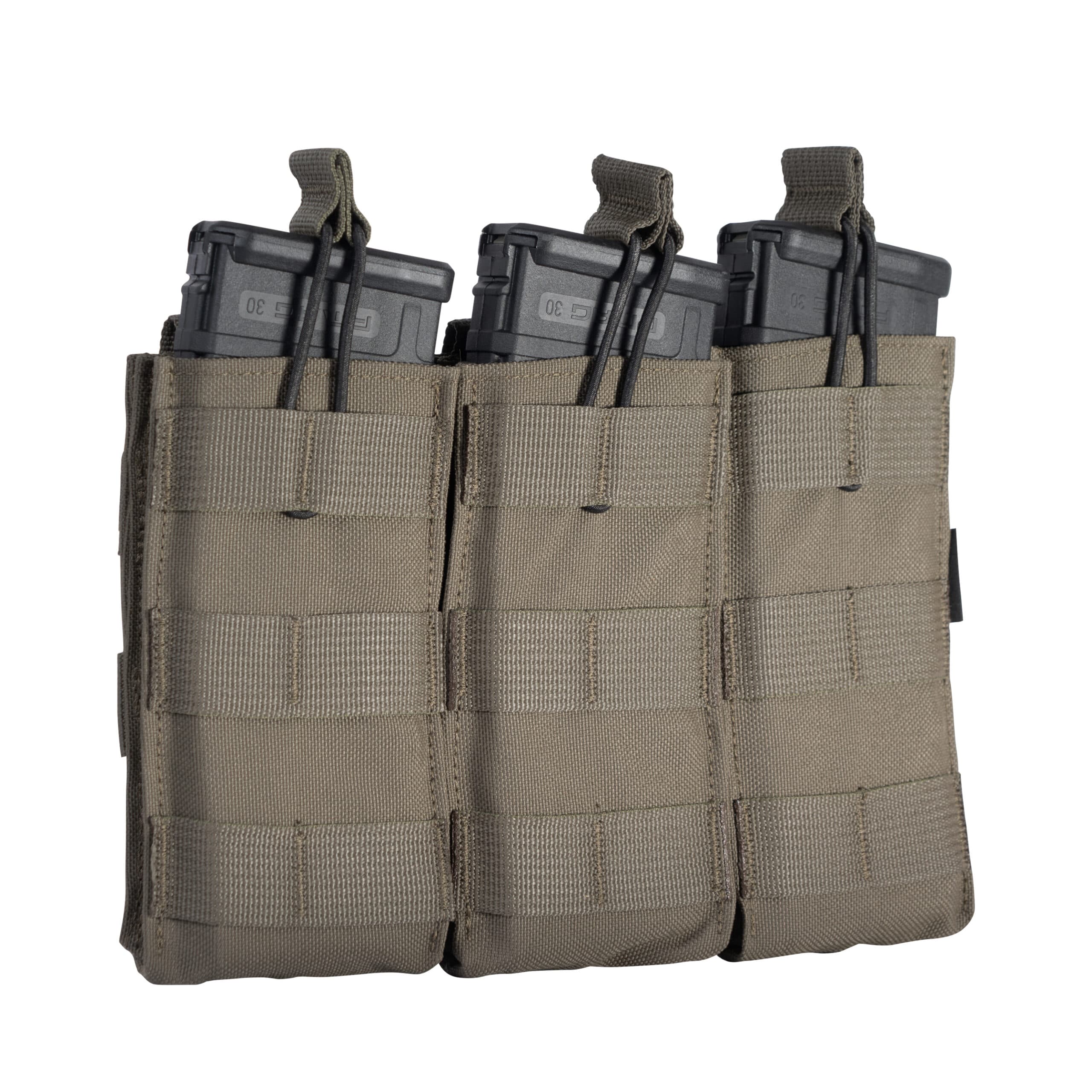 HighCom Scorpion Nylon Tactical Pouch, MOLLE/PALS webbing, Triple Open Top M4 Mag Pouch, Wolf Grey