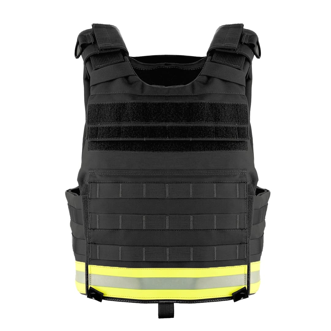 HighCom Trooper APC RESCUE (Advanced Plate Carrier w/Fluorescent Lime Yellow Fire Coat Trim) no soft armor panel included, Red, One Size