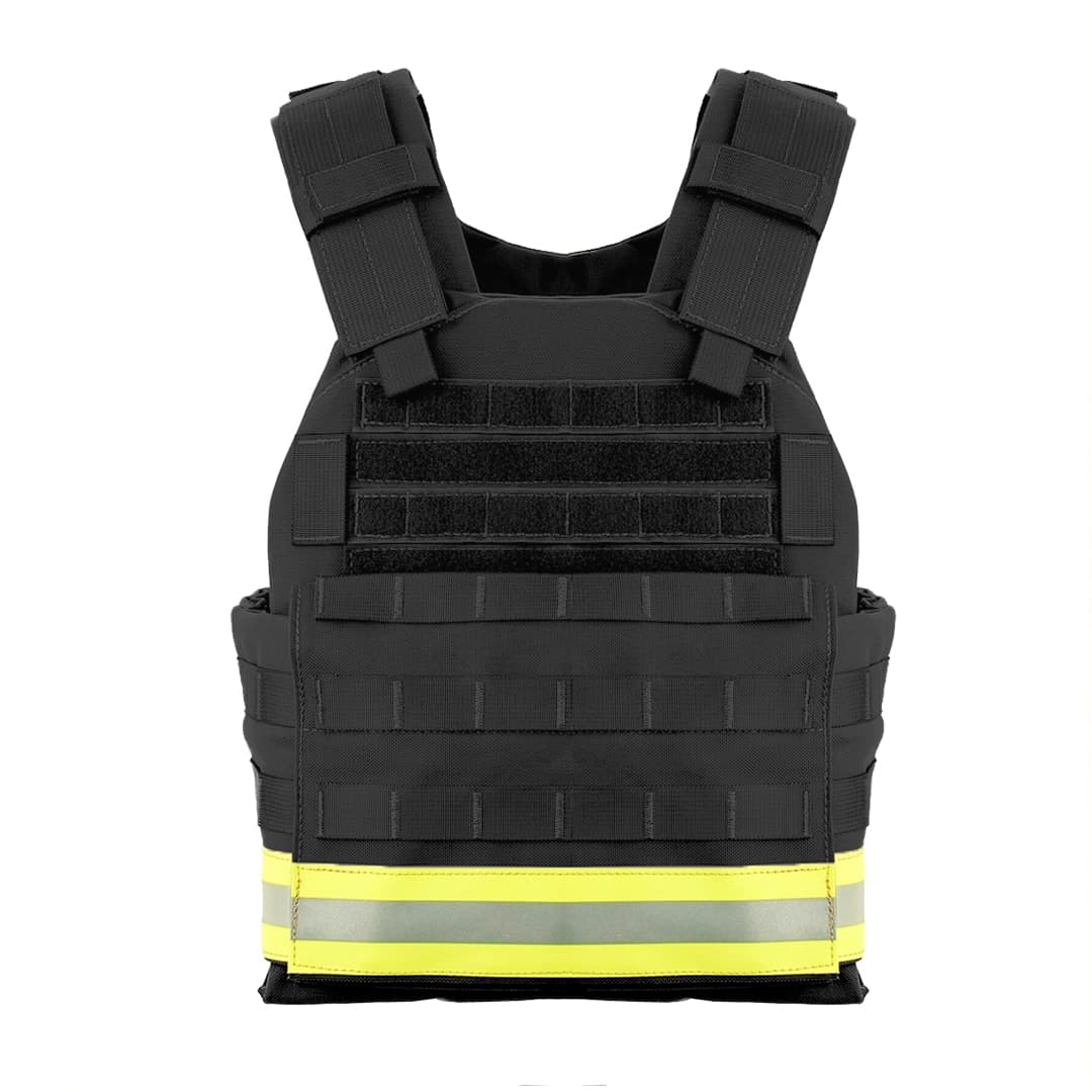 HighCom Trooper ACAP RESCUE (Advanced CAP w/Fluorescent Lime Yellow Fire Coat Trim) no soft armor panel included, Red, One Size