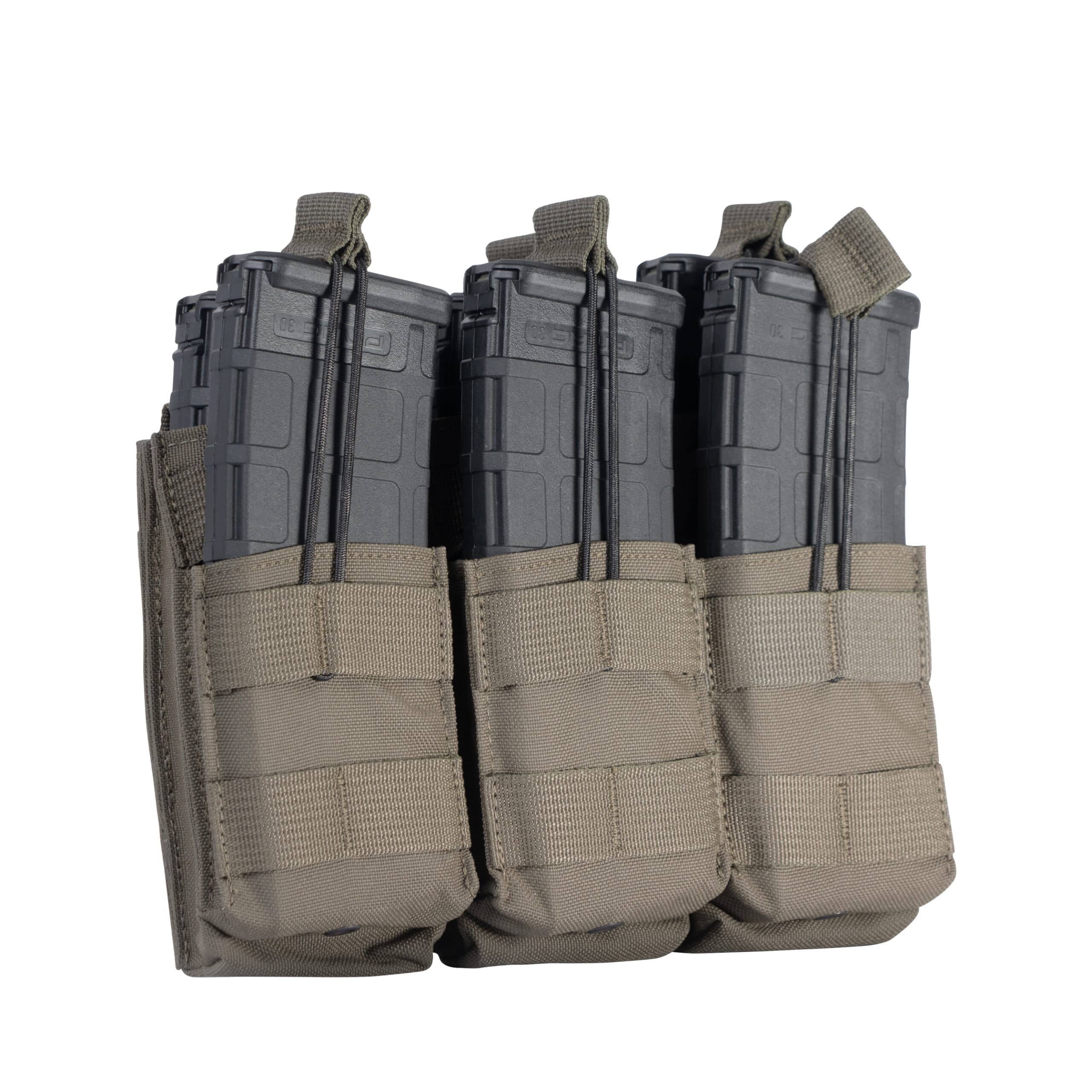 HighCom Scorpion Nylon Tactical Pouch, MOLLE/PALS webbing, Triple Stacker M4 Mag Pouch, Wolf Grey
